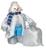 Снеговик с мешком, голубой